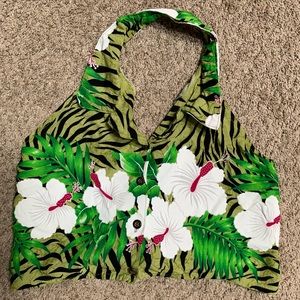 Super cute Hawaiian Halter tie top OS
